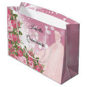 Quinceañera Pink Mauve Gown and Flowers Groot Cadeauzakje (Achterkant Gekanteld)