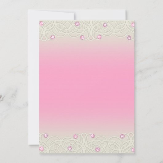 Quinceanera Pink Sparkle and Lace Kaart (Achterkant)