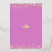 Quinceañera Pink Waterverf Crown Girly Real Gold Folie Uitnodiging (Achterkant)