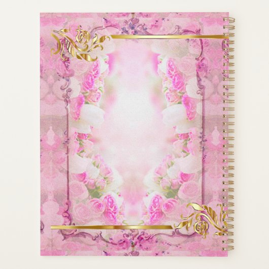 Quinceanera Planner/Agenda /Journal en Rosa y Oro Planner (Achterkant)