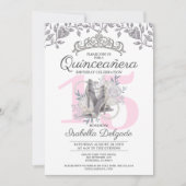 Quinceanera Princess 15th Birthday Invitation Kaart (Voorkant)