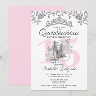 Quinceanera Princess 15th Birthday Invitation Kaart