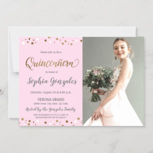 Quinceanera Princess Confetti Foto 15e Verjaardag Magnetische Uitnodiging