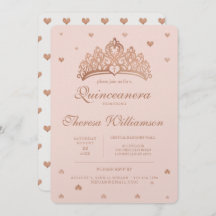Quinceañera Princess Crown & Heart Roos Gold