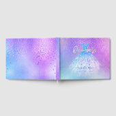 Quinceanera Princess Glitter Gown, Aqua Blue Gastenboek (Volledig)