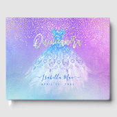 Quinceanera Princess Glitter Gown, Aqua Blue Gastenboek (Voorkant)