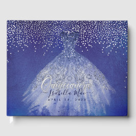 Quinceanera Princess Glitter Gown, Blue Gastenboek