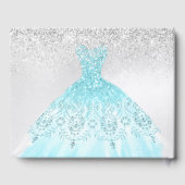 Quinceanera Princess Glitter Gown Ombre Blue Gastenboek (Achterkant)
