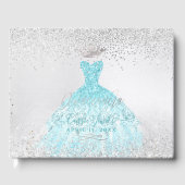 Quinceanera Princess Glitter Gown Ombre Blue Gastenboek (Voorkant)