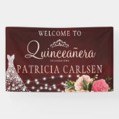 Quinceanera princess kledingfeest spandoek (Horizontaal)