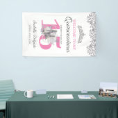 Quinceanera Princess Pink Silver 15th Birthday Spandoek (Beurs)