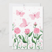 Quinceanera Princess Rozen Butterfly Blush Pink Kaart (Achterkant)