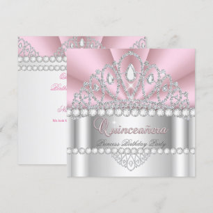 Quinceanera Princess Tiara Birthday Party Kaart