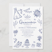 Quinceanera Princess Tiara Crown Girly Butterflies Kaart (Voorkant)