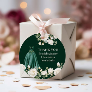 Quinceanera Prinses Jurk Smaragd Groene Bloem Bedankjes Labels