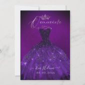 Quinceañera, Prinses Sparkle Gown Aubergine Kaart (Voorkant)