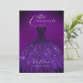 Quinceañera, Prinses Sparkle Gown Aubergine Kaart (Staand voorkant)
