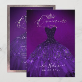 Quinceañera, Prinses Sparkle Gown Aubergine Kaart