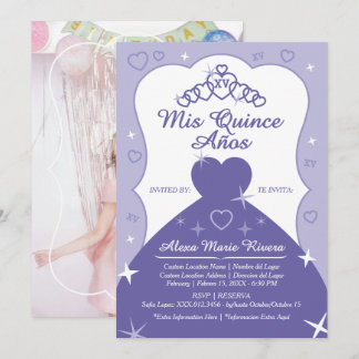 Quinceanera Prinses Tiara Glitter Foto Kaart