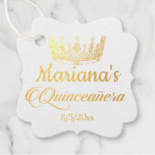 Quinceanera Prinsessen Kroon Folie Bedankjes Labels (Voorkant)