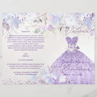 Quinceanera Program H2 Dusty Lila Paars Gown