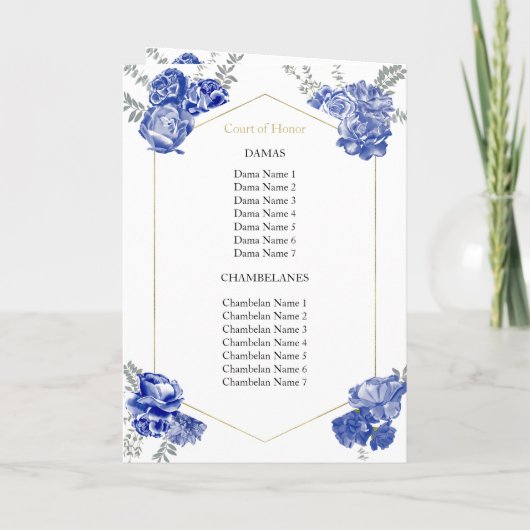 Quinceanera Programma's Royal Blue Jurk Bloemen Go (Achterkant)