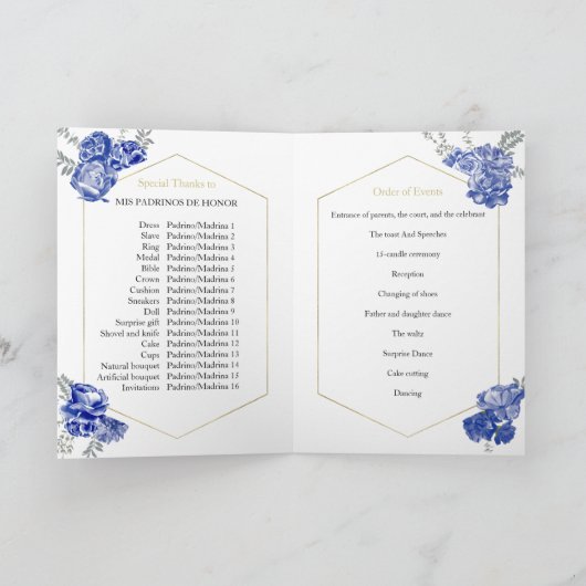Quinceanera Programma's Royal Blue Jurk Bloemen Go (Binnen)