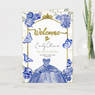 Quinceanera Programma's Royal Blue Jurk Bloemen Go