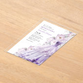 Quinceanera Purple Flowers formele bal jurk Acryl Uitnodigingen (Laagn)