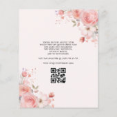 Quinceañera QR Code Blush Roze Roos Bloemen Flyer (Achterkant)