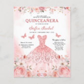 Quinceañera QR Code Blush Roze Roos Bloemen Flyer (Voorkant)