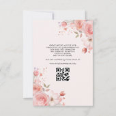 Quinceañera QR Code Blush Roze Roos Bloemen Kaart (Achterkant)
