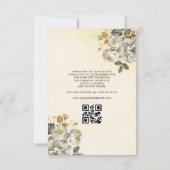 Quinceanera QR Code Floral Gold Princess Kaart (Achterkant)