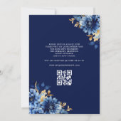 Quinceanera QR Code Royal Blue Butterfly Princess Kaart (Achterkant)