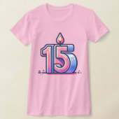 Quinceañera Quince 15e verjaardag kaarsen T-shirt (Laagn)