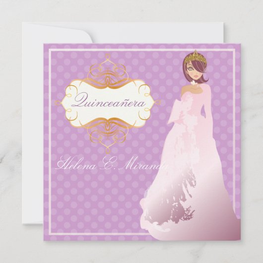 Quinceañera/Quince años princess/diy background Kaart (Voorkant)