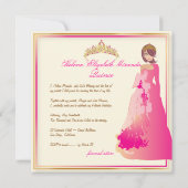 Quinceañera/Quince años princess/polka dots Kaart (Achterkant)