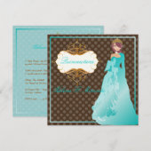Quinceañera/Quince años princess/polka dots Kaart (Voorkant / Achterkant)