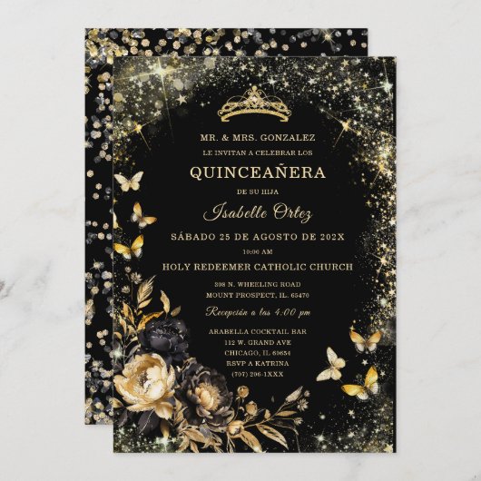 Quinceanera Quotes in het Spaans Kaart (Voorkant / Achterkant)
