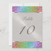 Quinceanera Rainbow en Silver Filigree Swirls Kaart (Voorkant)
