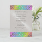 Quinceanera Rainbow en Silver Filigree Swirls Kaart (Staand voorkant)