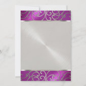 Quinceanera Raspberry en Silver Filigree Swirls Kaart (Achterkant)