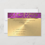 Quinceanera Raspberry Pink Gold Filigree Swirls Kaart (Achterkant)