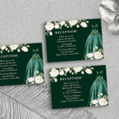 Quinceanera Receptie Prinses Jurk Rozen Groen Informatiekaartje