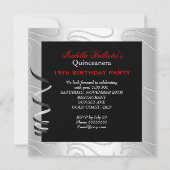 Quinceanera RED Diamond Black White Kaart (Achterkant)
