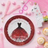 Quinceañera Red Diamond Sparkle Glam Papieren Bordje (Feest)