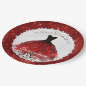 Quinceañera Red Diamond Sparkle Glam Papieren Bordje (Gekanteld)