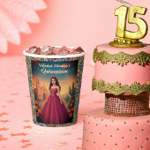  Quinceañera Red Dress Aangepaste Naam Talavera Papieren Bekers
