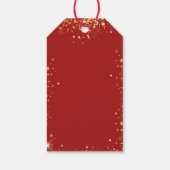 Quinceanera red goudballonnen bedankt cadeaulabel (Achterkant)