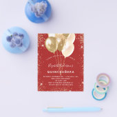 Quinceanera red goudballonnen budget flyer (Enkel)